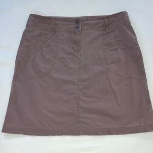 MEC size 14 women’s taupe A-Line midi Skirt for Resort Wear / vacation/ travel